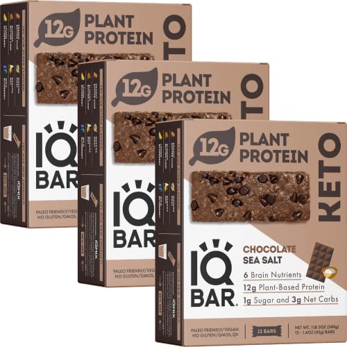 IQBAR Brain and Body Keto Protein Bars Chocolate Sea Salt Keto Bars