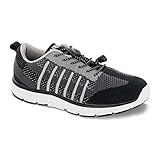 Apex Shoe's A7000M Bolt Athletic Knit Sneaker Running, Black/Grey, 10.5 XX-Wide