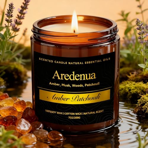 Amber Patchouli Candle – Masculine Soy Scent for Men