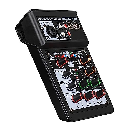 JISADER Mezclador de audio para DJ Mezclador estéreo USB Placa de sonido Interfaz de sistema de...