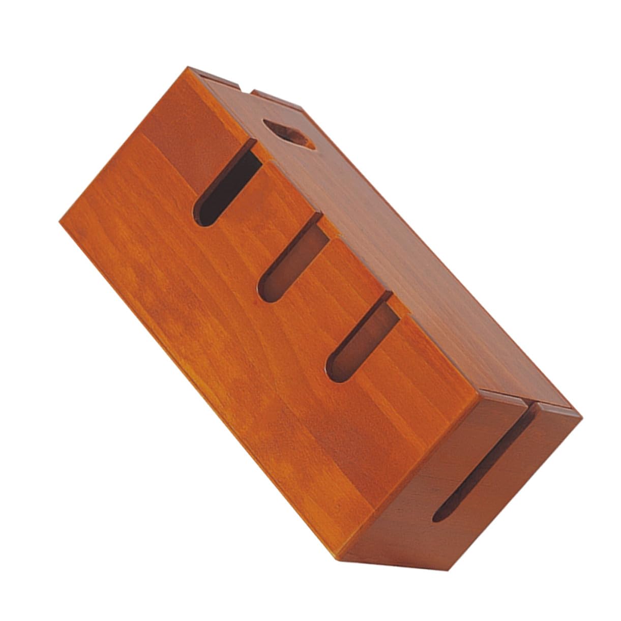 Scatola Organizer Cavi in Legno Marrone per Scrivania | Contenitore per Prese e Fili, Aspetto Moderno Semplice, Installazione Facile