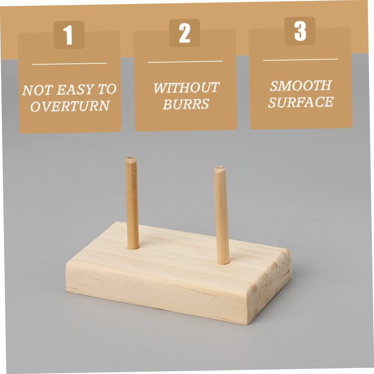 Wooden Thread Holder 2pcs Khaki Spool Stand for Quilting Xmas image 3