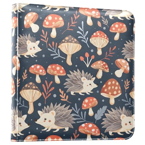 JIPONI Hedgehog Large Photo Album, DIY Leather Cover Scrapbook Albums for 4x6 5x7 6x8 Pictures, Self Adhesive Memory Book for Wedding, Baby, Family
