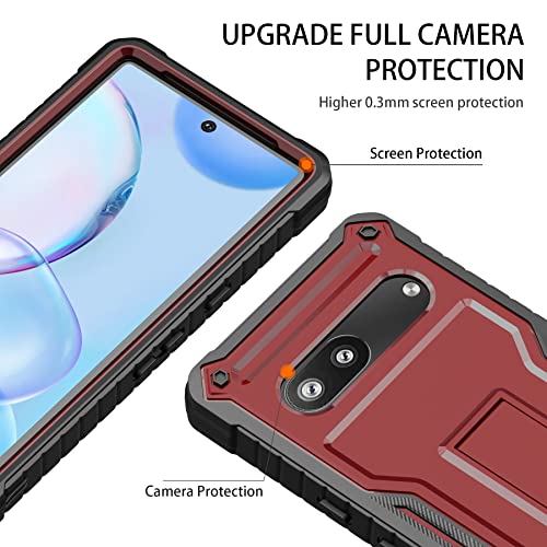 Image of for Google Pixel 7 Case, Military Grade Protection Shockproof Case with Tempered Glass HD Screen Protector and Kickstand Compatible with Google 7 Phone 6.3 Inch (Red)