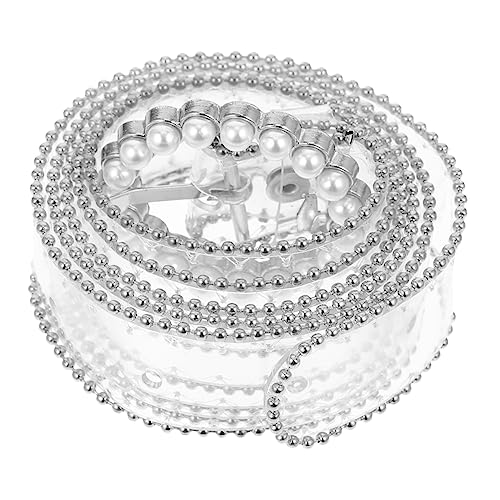 Adjustable Pearl Decorative Waist Belt for Women Transparent Skirt and Dress Accessory Lightweight Sash Belt with Rhinestone Detail Stylish Female Waistband for Suits and Coats