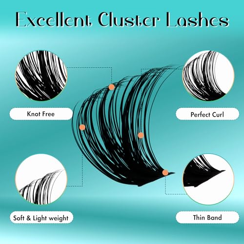 GEMERRY Individual Eyelashes 80D+100D Curl Cluster Lashes Natural Eyelash Extension 280pcs Mixed Tray Reusable Handmade Home Application (80D+100D-0.07D-10-18MIX) - Image 3