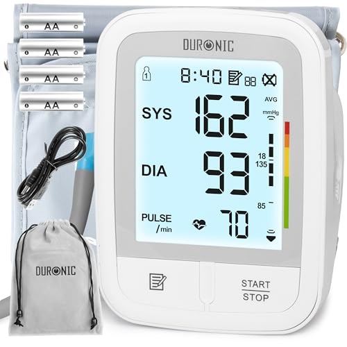 Duronic BPM95 Tensiómetro de Brazo Digital 6V Medidor de Tension Arterial Brazo con Brazalete y función de memoria, Máquina para Tomar la Presión Lecturas precisas de la tensión arterial 4x pilas AA