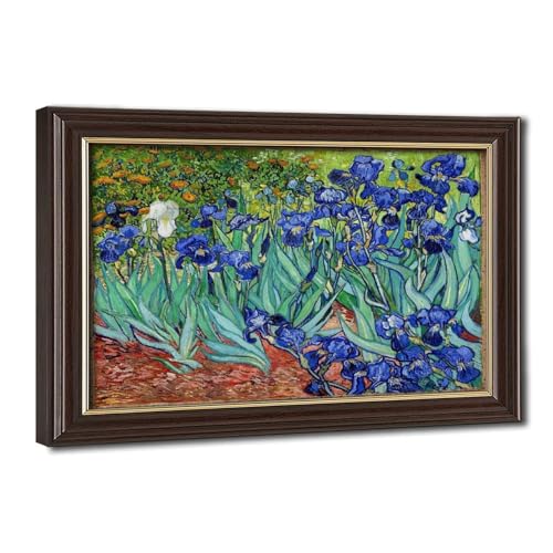 Iris de Van Gogh toile tendue 20x30 cm pour décoration de bureau