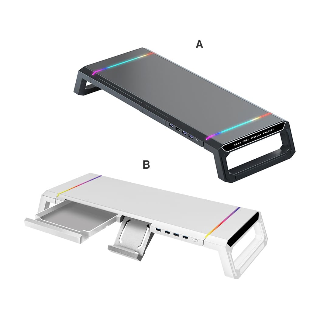 Supporto per per notebook per computer con cassetto portaoggetti Staffa da tavolo Scrivania per impieghi gravosi per dormitorio per ufficio , Bianco