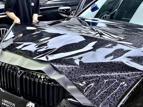 Image of LZLRUN Gloss Silver Forged Carbon Fiber Car Vinyl Wrap Film 5ft x 5ft
