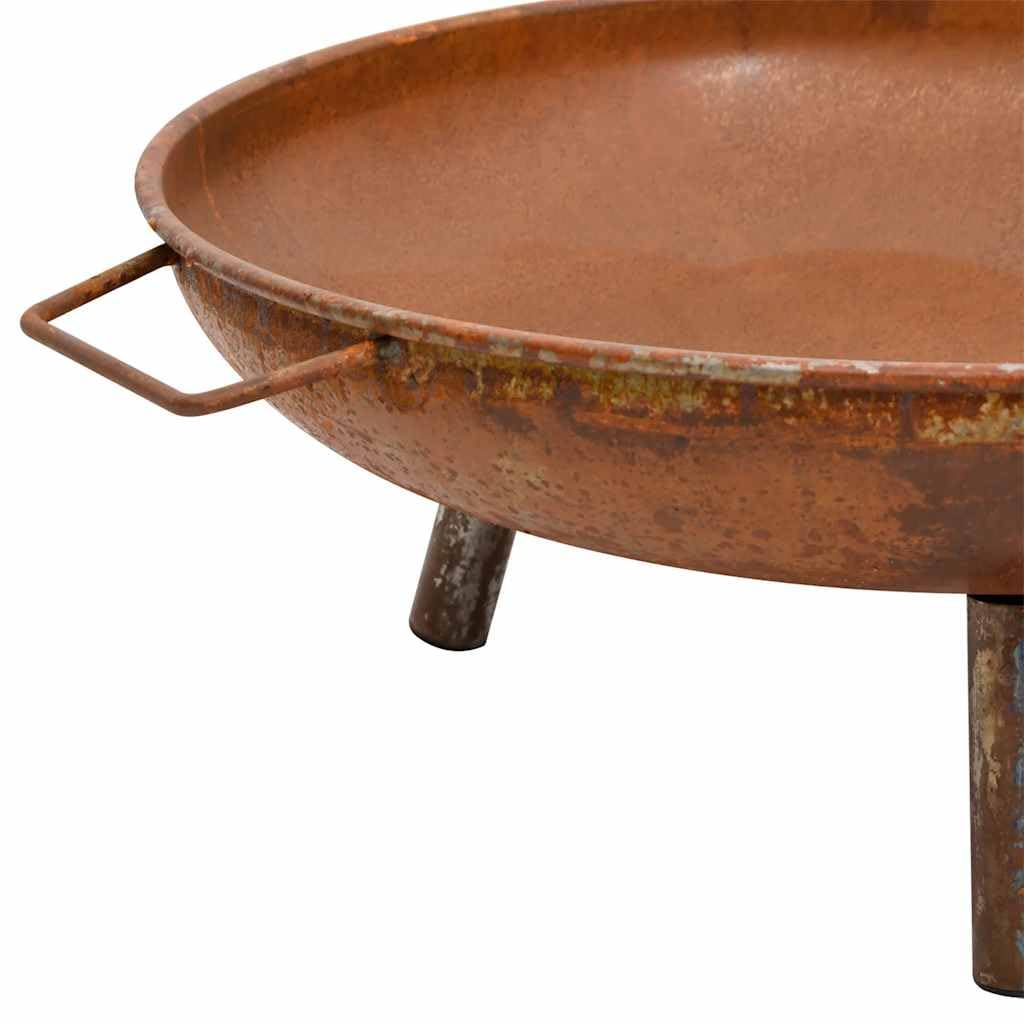 vidaXL Brasero Fogata Chimenea Calentador de Patio Horno Cuenco de Fuego Hornillo Jardín Parrilla Rejilla de Cocinado de Acero 67,5x58x22,5 cm