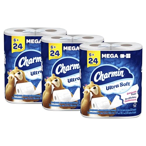 Charmin Toilet Paper, Ultra Soft, 18 Mega Rolls = 72 Regular Rolls, 224 Sheets Per Roll