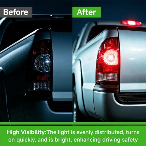 Image of munirater Tail Lights Assembly Rear Brake Lamps Replacement for T-acoma 2005-2015 Pickup Taillights Left and Right Side (Halogen Red)