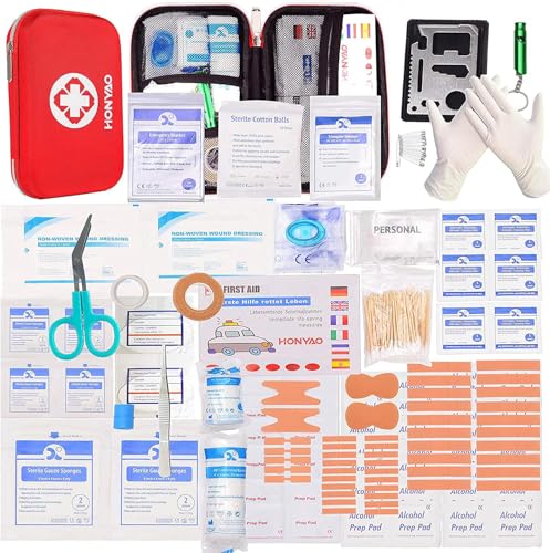 HONYAO Erste Hilfe Set, 200-Teiliges Medizinisch...