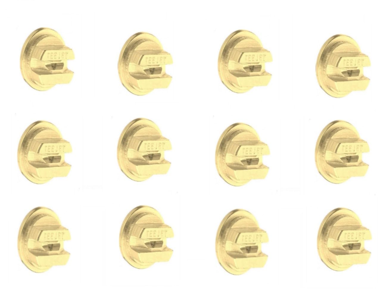 Pack of 12 - TeeJet Brass Even Flat Spray Tip 80° Rated 1.0 GPM @ 40 PSI Farmer Bob's Parts TP8010E, Gold