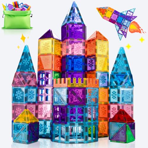 Xekel Magnetische Bausteine 100 Teile, Magnetbausteine Kinder mit Starker Magnet & Magnetsteine Kinder - Kreatives, lehrreiches Magnetspielzeug ab 3+