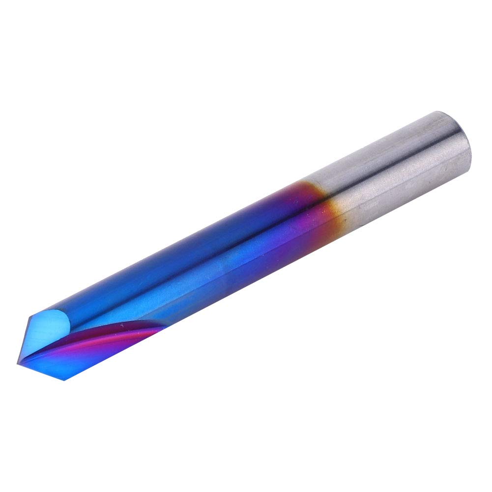 90 Grados Chaflán fresa 2 flauta azul recubrimiento de acero tungsteno fresa de carburo de tungsteno (8 * 60L)