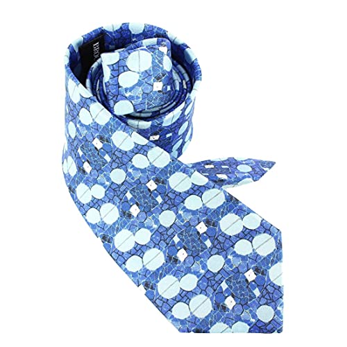 Cravate Lyonnaise soie bleue motif fantaisie Brochie Soieries accessoire luxe homme fait France