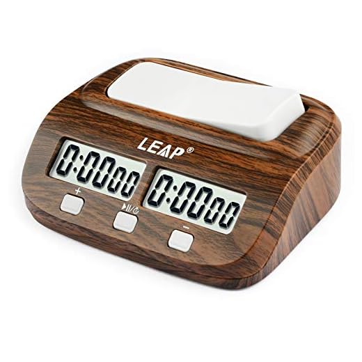 LEAP Chess Clock Digital Chess Timer Professional for Board Games Timer with Alarm Function (Official Store) Wood Appearance