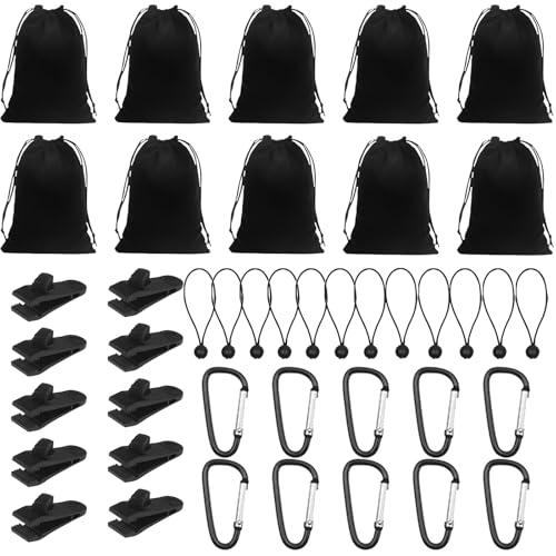 LUPATDY 40er Tragbare Gewichtstasche für Pavillon-Vorhänge im Freien,10 Gewichtstaschen und 10 Karabiner,10 Clips,10 Spanngummi, Beschwerungssäcke,zum Befestigen vonAußenvorhänge,Zelte,Tischdecken