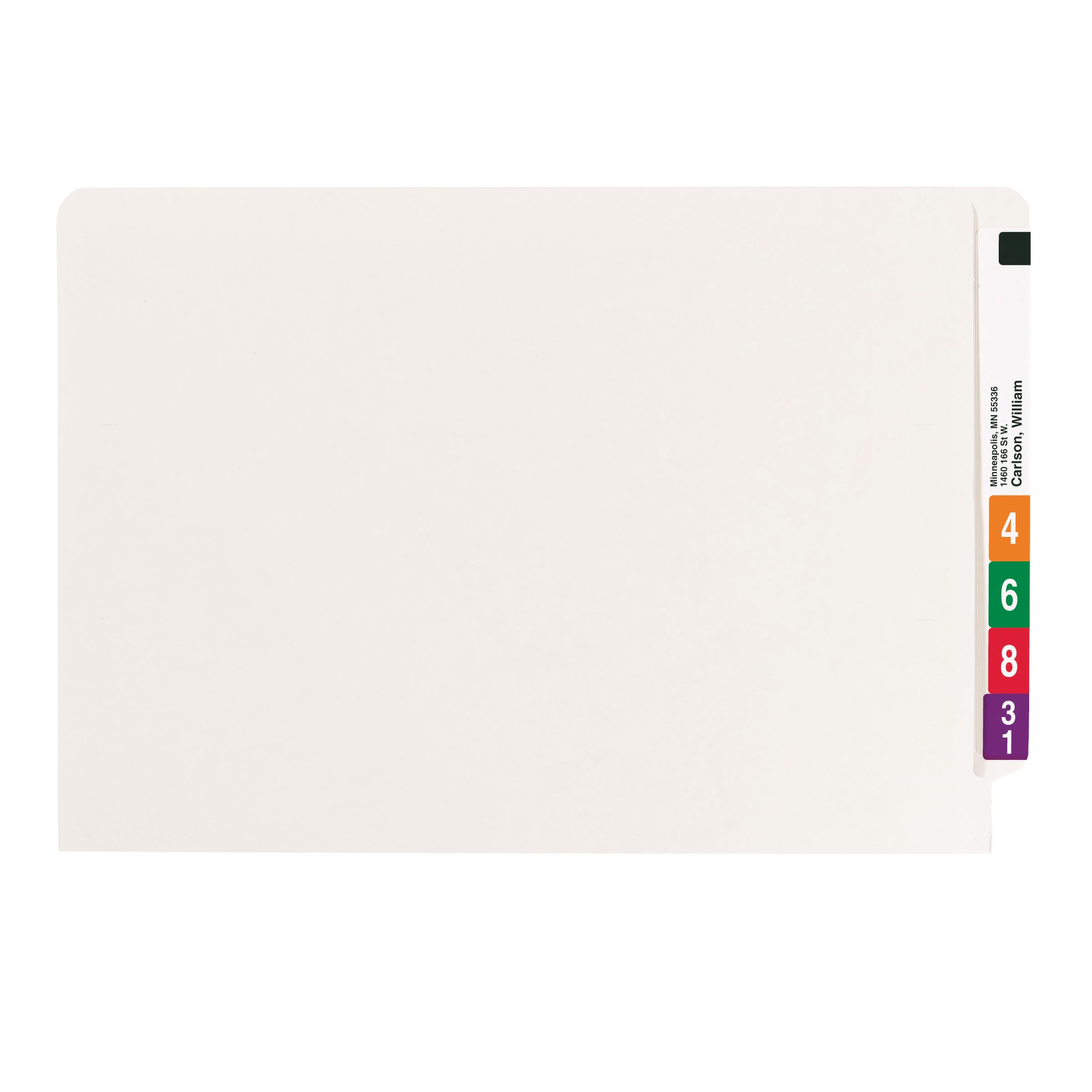 Smead Shelf-Master® 28840 Dokumentenmappe, verstärkt, gerader Schnitt, 2 Verschlüsse, legale Größe, Weiß, 50 Stück pro Box