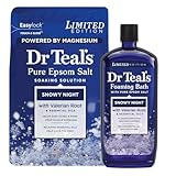 Dr Teal's Snowy Night Limited Edition Set, Pure Epsom Salt 3 lbs and Foaming Bath 34 fl oz, Winter Scented Holiday Set