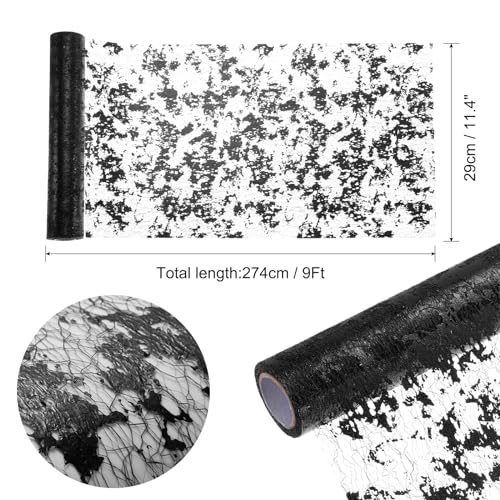 Rouleau chemin de table noir de qualité supérieure uxcell en maille à paillettes - 3