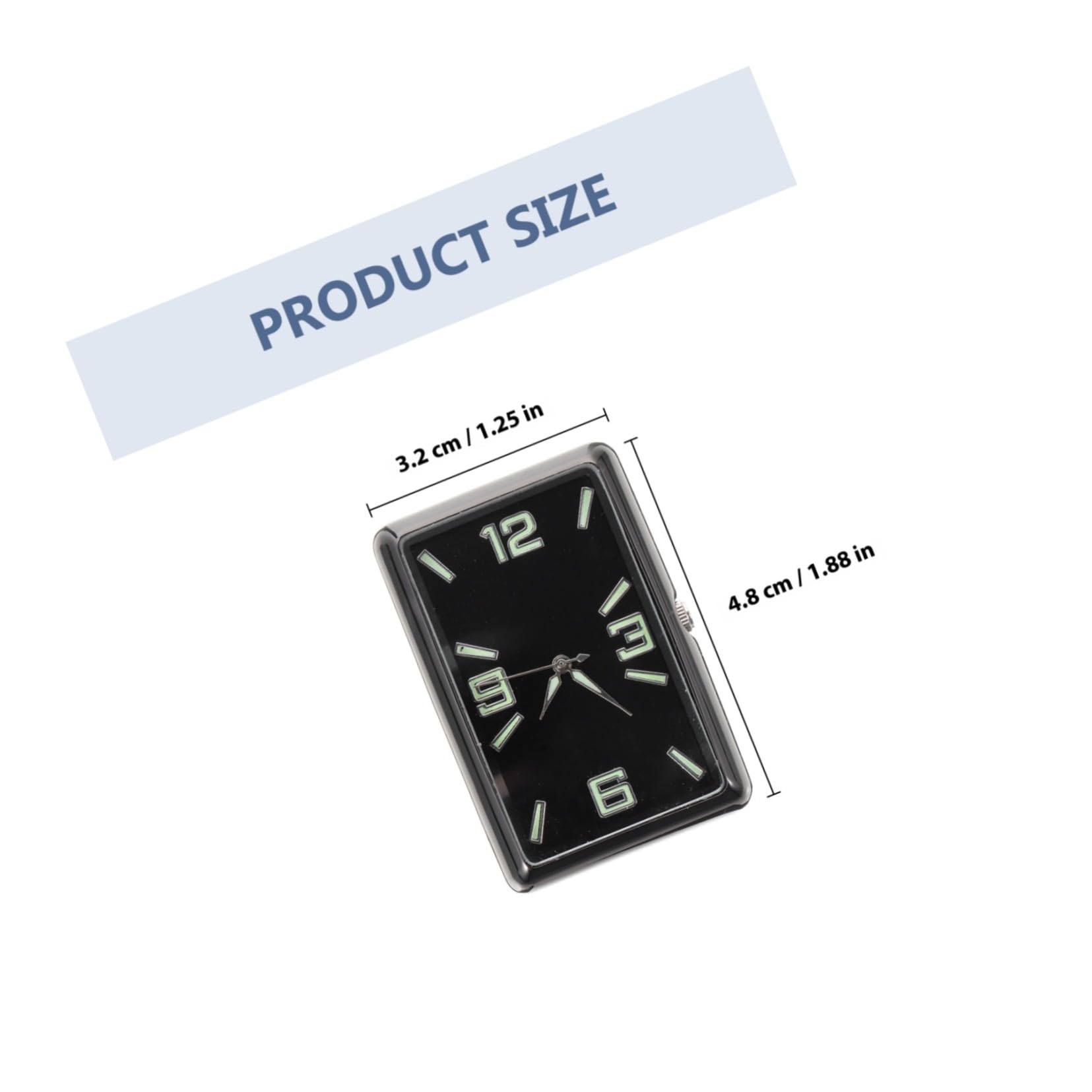 Reloj Analógico Cuadrado para Coche, Salpicadero, Negro