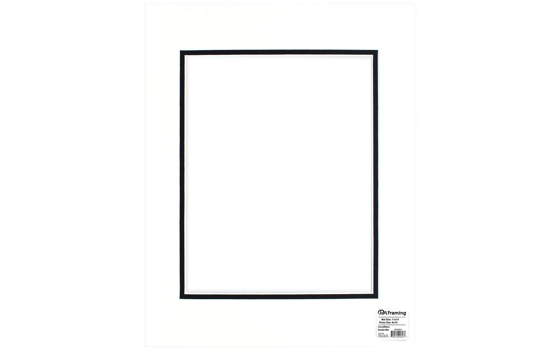 ADF Mat Dbl 11x14/8x10 WhtCore Cloud/Black