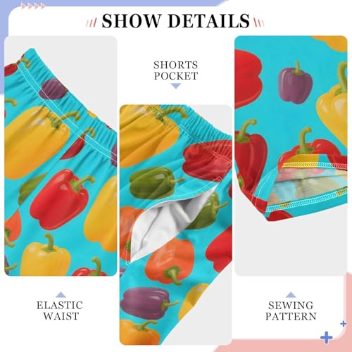 Colorful Bell Peppers Pajama Pants Long Sleep Pants Soft Pajama Bottoms With Pockets Loungewear3