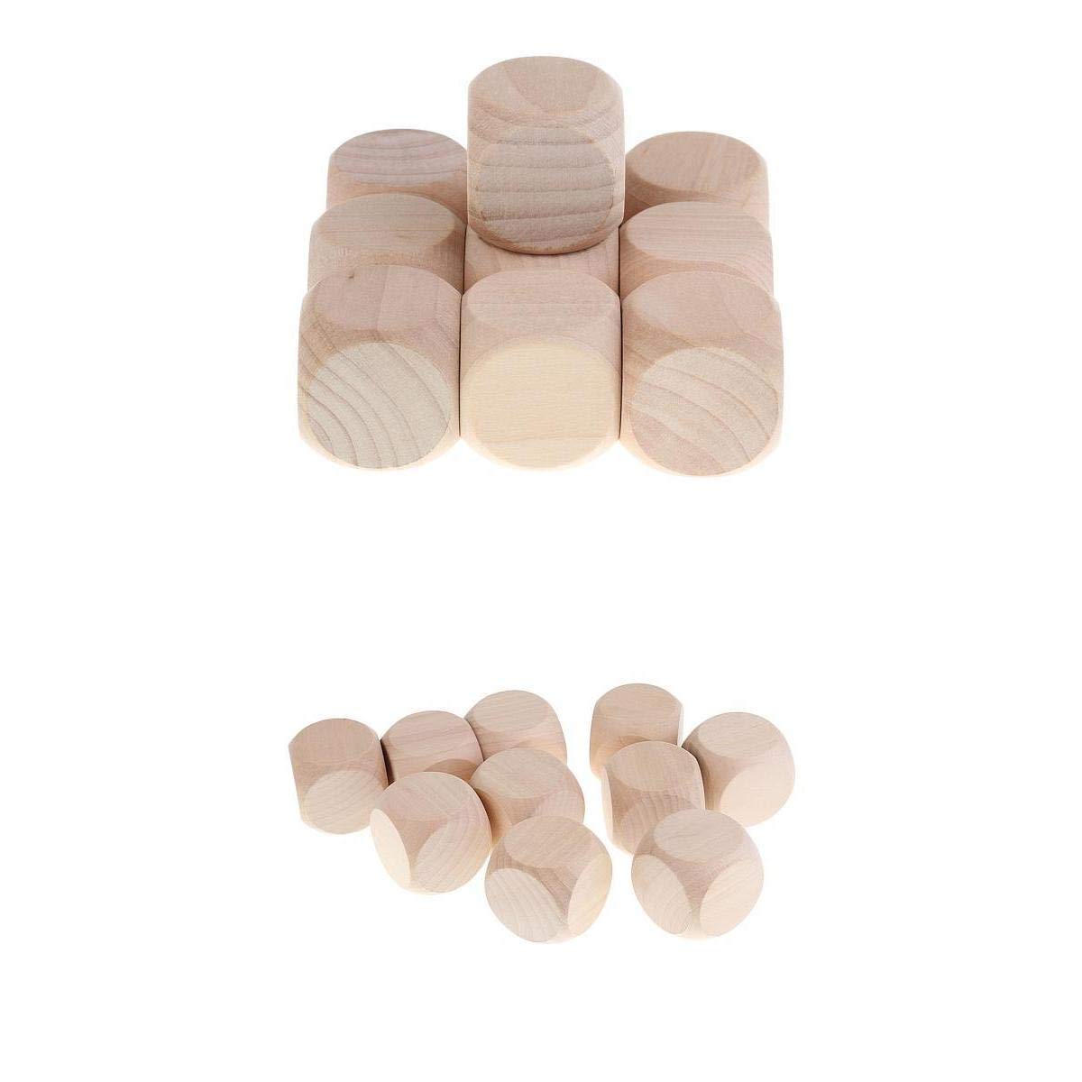 ATORSE Toy 20Pcs Wooden Blank Six Sided Dices Kids DIY Art Projects Building Blocks Toy-Toys & Hobbies-Games-Role Playing Games-Dungeons & Dragons-Accessories & Dice-image-19