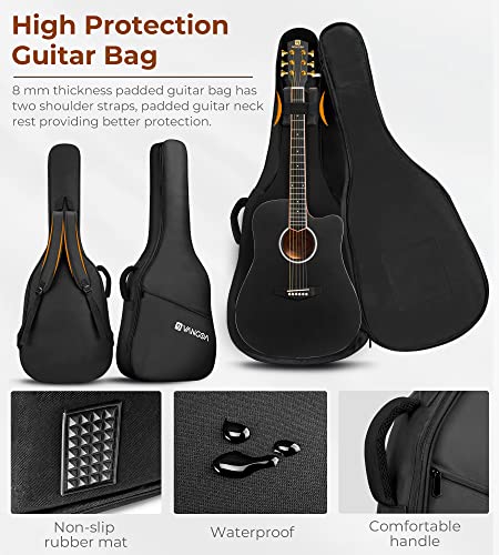 Vangoa Electric Acoustic Guitar Full Size Cutaway Acoustic Guitar Bundle Guitarra Acustica With Pickup For Adults Teens Beginners, Matte Black #TOP4