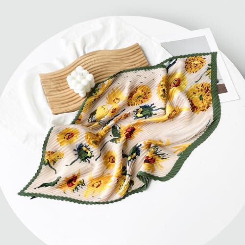 Women Fashion Pleated Chiffon scarf Neckerchief Headscarf3