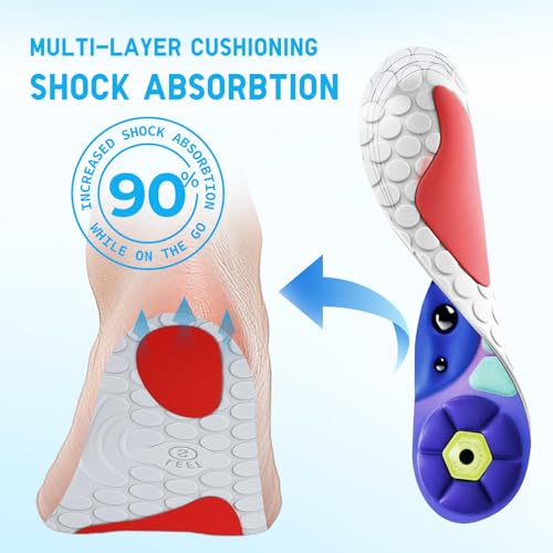 Image of Orthopedic Acupressure Insoles for Men & Women, Reflexology Massage Foot Insoles for Pain Relief, Comfortable Support for Daily Use (New Blue, S(Men 4-7 /Women 5-8))