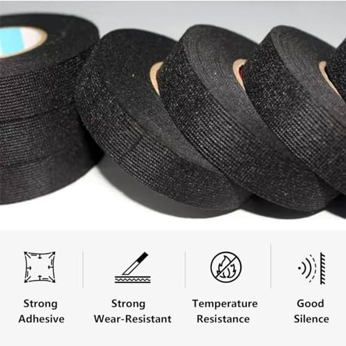 Image of Wire Harness Tape Electric Tape, 3 /4-Inch by 50ft Each Roll, 5-Rolls Set Cloth Tape for Car Automotive Wiring Harnesses
