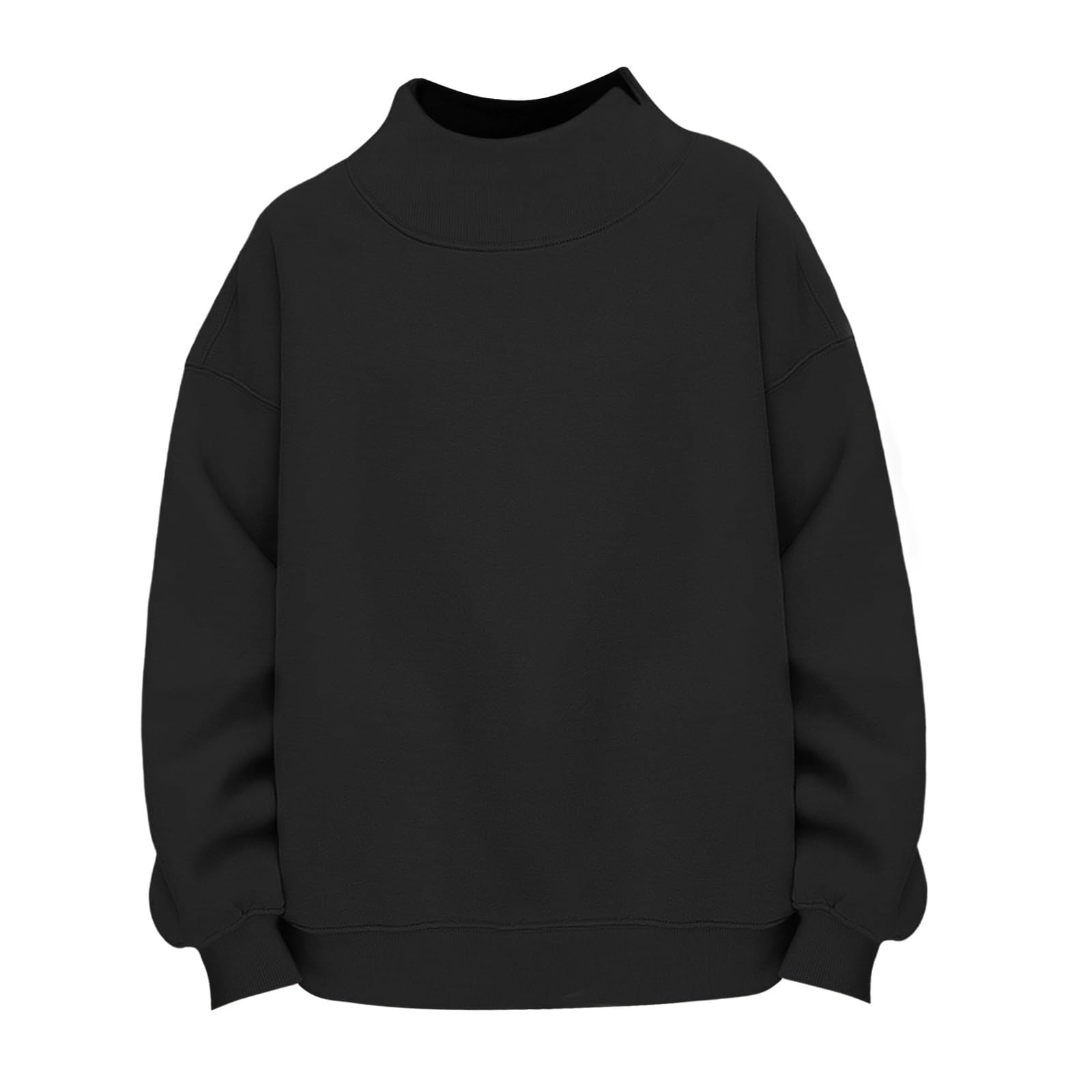 Oversized Sweatshirts for Women Turtleneck Pullover Mock Neck Sweater Long Sleeve Fleece Tops Fall Fashion Outfits