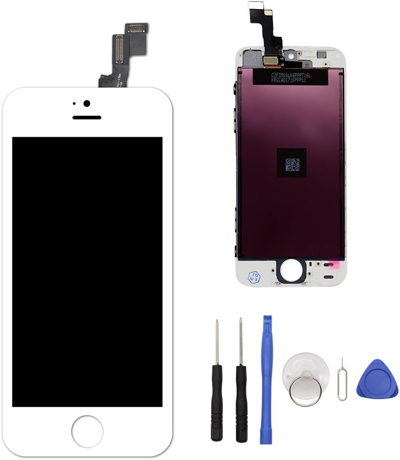 iPhone 5S Screen Replacement LCD Display For iPhone 5S With Digitizer Touch Screen Full Set LCD Touch Screen Replacement + Tools (White)
