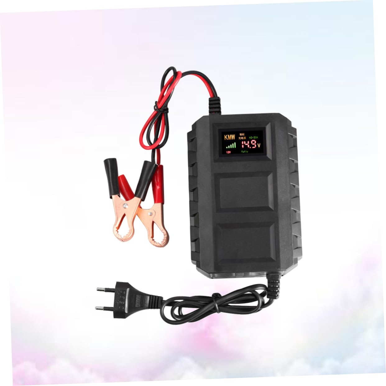 Chargeur de Batterie Automobile 12 V 20 A Noir en Plastique