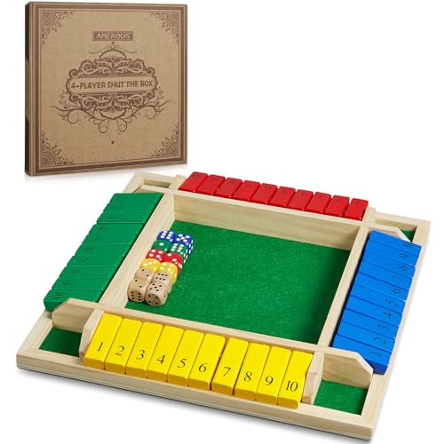 Shut The Box juego de dados clásico madera 12 pulgadas
