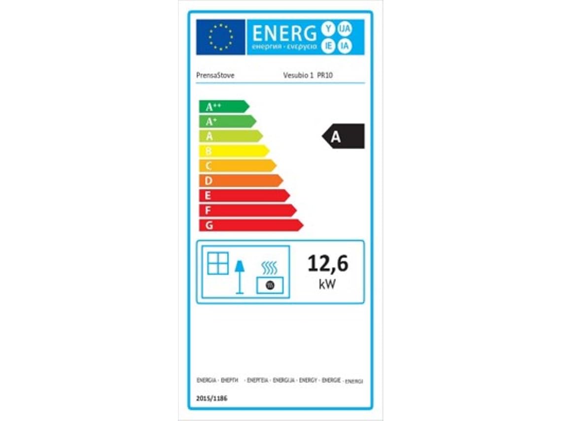 Poêle à Bois VESUBIO 1 12,6 KW Acier 4 mm ECODESIGN 2022