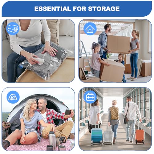 Vacbird Vakuumbeutel für Kleidung mit Kompakter USB-Pumpe, 18 reisetaugliche Kleidersäcke (stärkere Vakuumversiegelung | USB-A/C | leicht), ideal für Reisen, Aufbewahrung und Umzüge