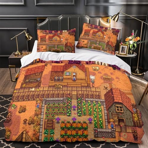 Parure de lit microfibre 3D housse de couette fermeture éclair résistante PixelVillage 140x200 - 2