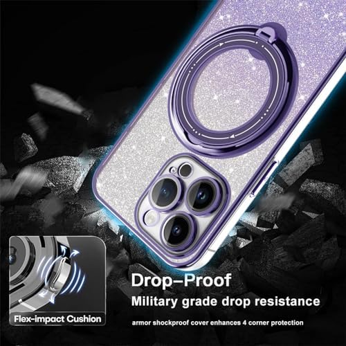 Miniatura 4 de Funda con purpurina para Samsung Galaxy A54 5G compatible con Magsafe, brillante y brillante para mujeres y niñas, delgada, a prueba de golpes, con