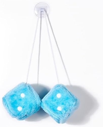 Miniatura 4 de AuMoHall Dados de felpa retro de 2.95 pulgadas para automóvil, dados cuadrados de felpa para espejo retrovisor para colgar en el espejo del