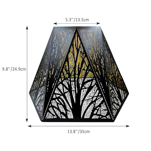 Rmliging Modern Lamp Shade Medium Metal Lamp Shade With Pattern Of Trees For Table Lamp And Floor Light thumb #3