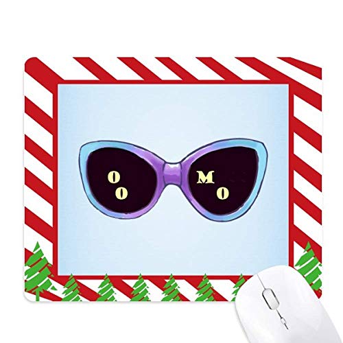 Tapis de souris schéma lunettes de soleil et canne de Noël colorisé pour bureau créatif