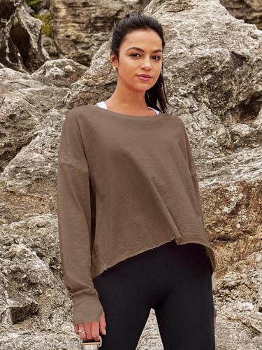 Image of Panadila Womens Open Back Workout Tops Long Sleeve Shirts