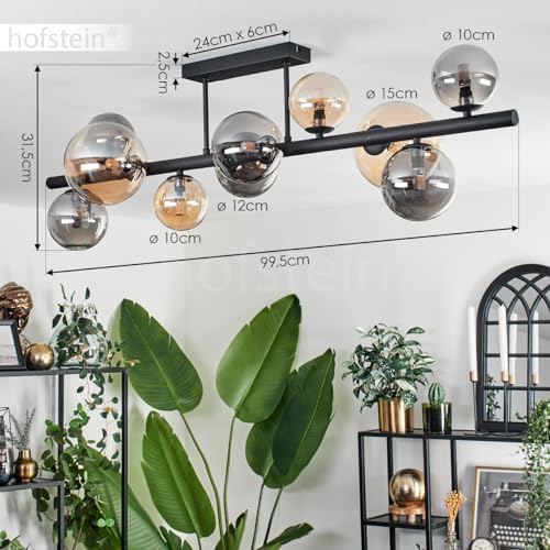 Plafonnier moderne rétro Chehalis avec 10 abat-jour verre Ø 10 12 15 cm