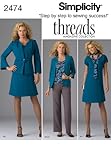 Simplicity Threads Magazine Pattern 2474 Women's Dress or Top, Pants, Jacket, Scarf and Knit Cardigan Sizes 20W-28W