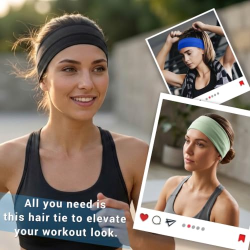 Image of DRESHOW Sport Headbands for Women Non-Slip Sweat Wicking Headband Cooling Sweatband for Outdoor Sports Unisex Workout Hair Bands for Running Fitness Yoga Cycling